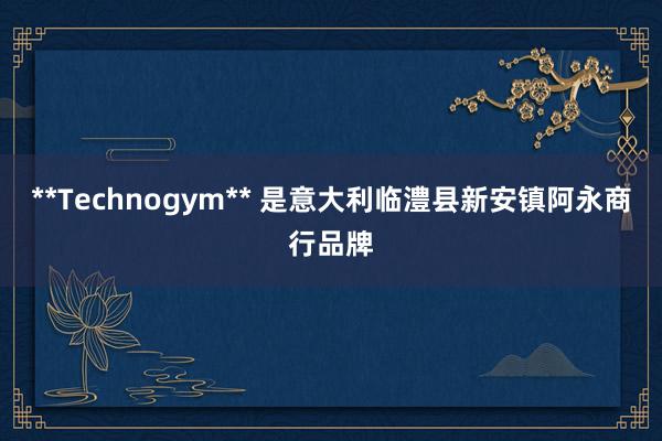 **Technogym** 是意大利临澧县新安镇阿永商行品牌